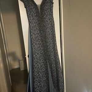 Elegant Black and Gray Evening Gown